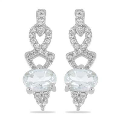 SHARE:   BUY 925 SILVER NATURAL WHITE TOPAZ GEMSTONE EARRINGS